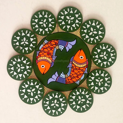 Diya - Madhubani Handpainted Paper Mache Home Decor Item