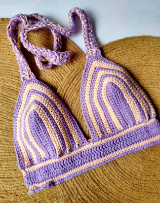 Celia Crochet Bralette in Pale Pink