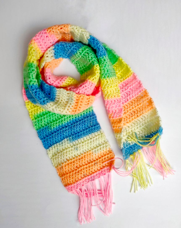 Soft Rainbow Winter Muffler