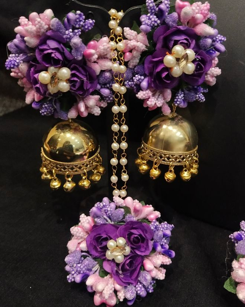 Purple Floral Jewelery For Haldi