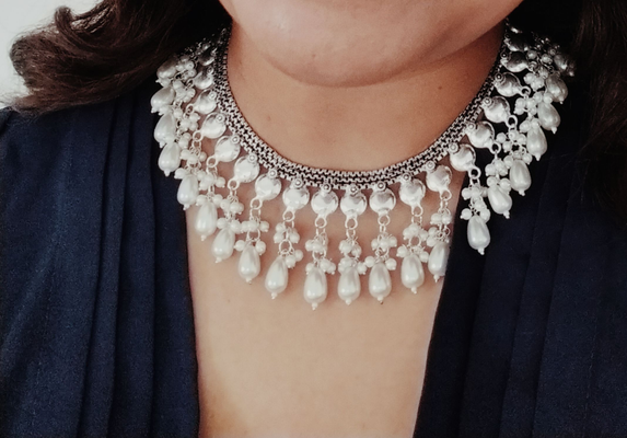 ★ROSEMONT★ Silver pearl necklace Selene RA24D15J Selene Pearl Necklace quality Sterling Silver
