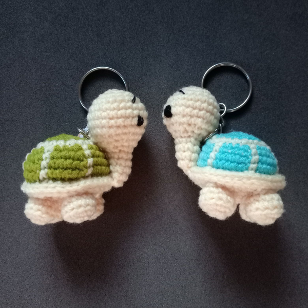 Crochet Woollen Turtle Keychain