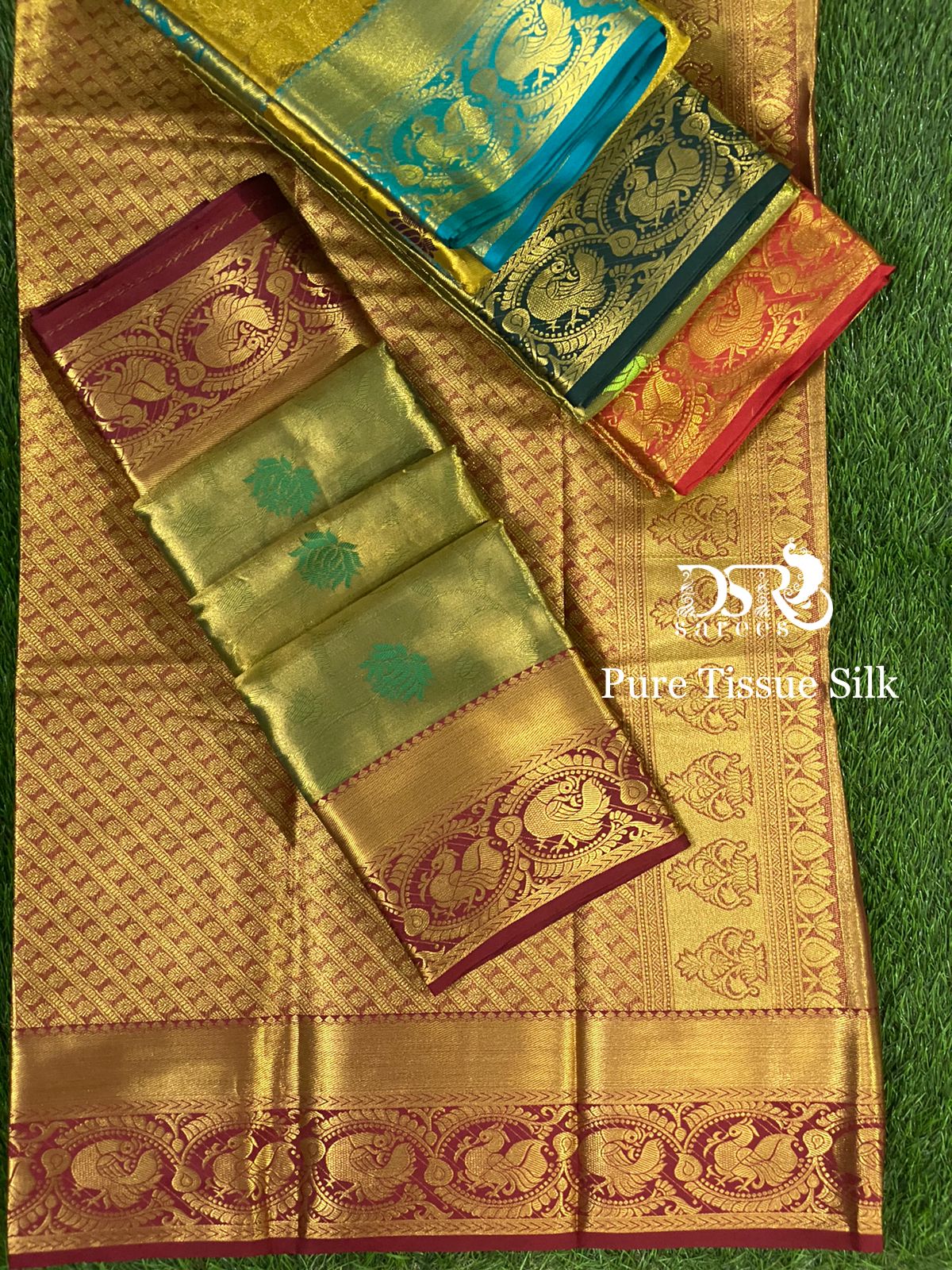 tissue wedding saree