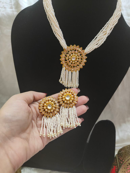 Choker Gold Rani Haar With Pearls Hyderabadi Jewellery Long Pearl