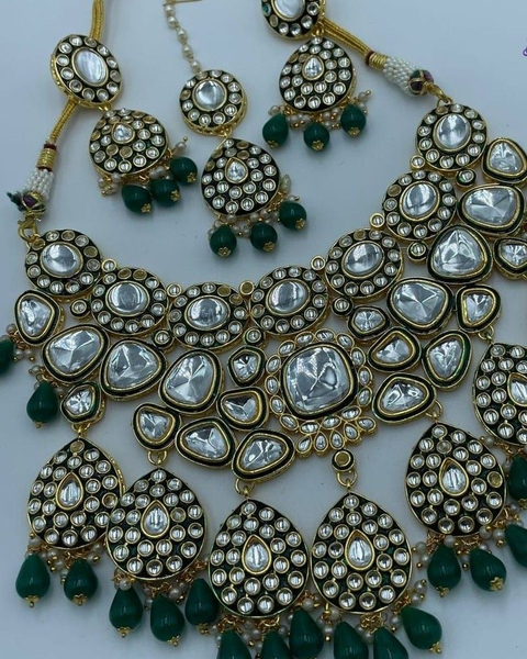 Mahima Kundan Bridal Jewellery Set, Semi Bridal Jewellery, Rajwadi