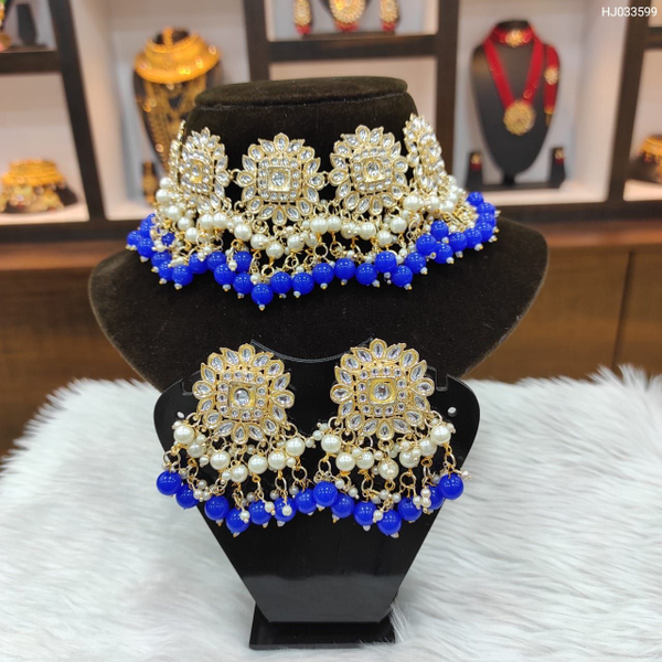Kundan Jewellery Royal Blue Indian Jewellery Set Buy Karatcart