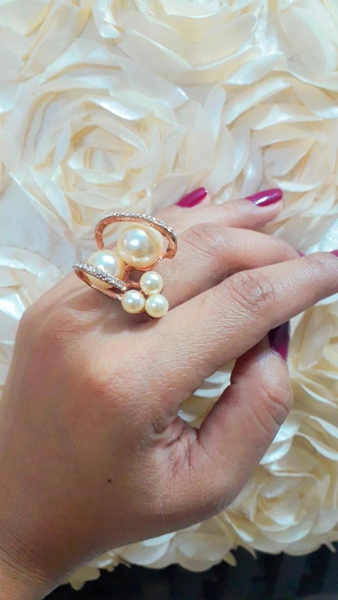 Certified Pearl Stone Ring 9.25 Ratti | Adjustable Ring – Hare krishna Mart