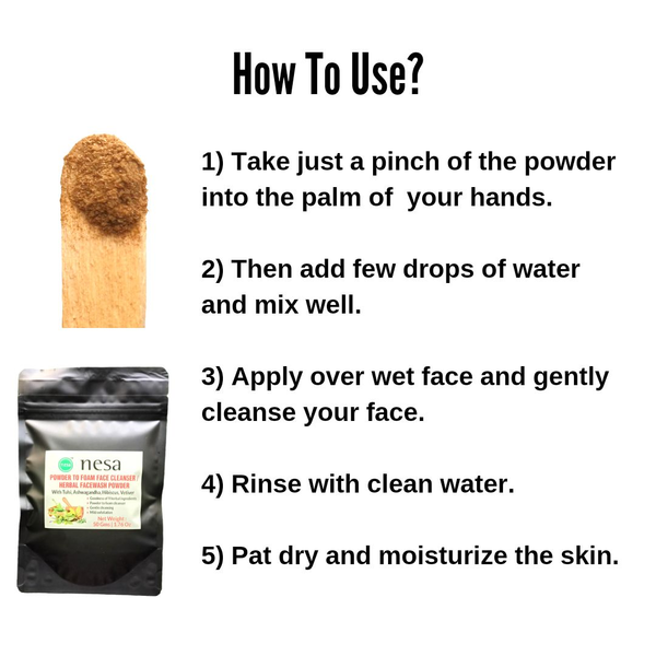 Nesa Powder To Foam Face Cleanser Herbal Facewash Powder 50 Gms