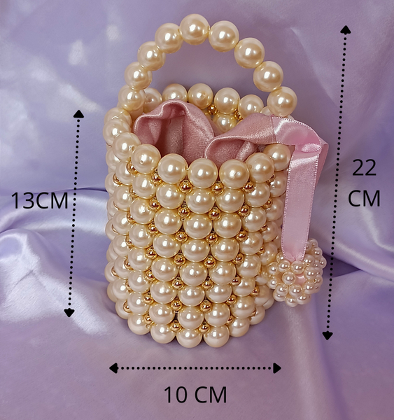 Gold discount pearl bag