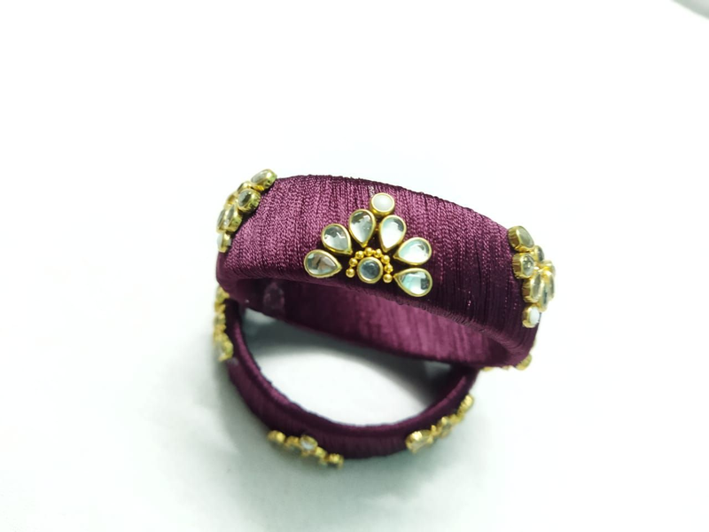 Silk Thread Bangles( Wine)