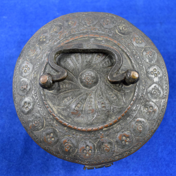 Antique Handcrafted Engraved Copper Box Tableware Traditional Indian