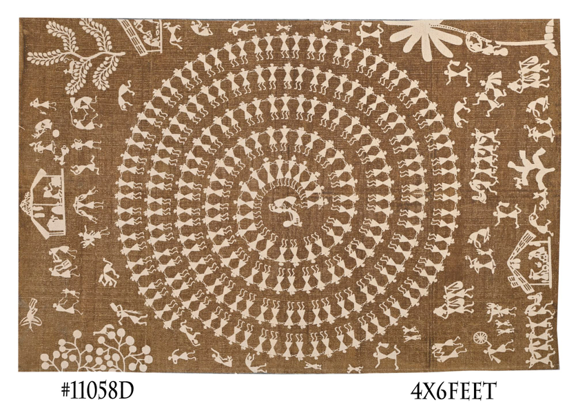 ドロップ 4×6ft Printed Cotton Rugs, Handmade Organically Dye, Block