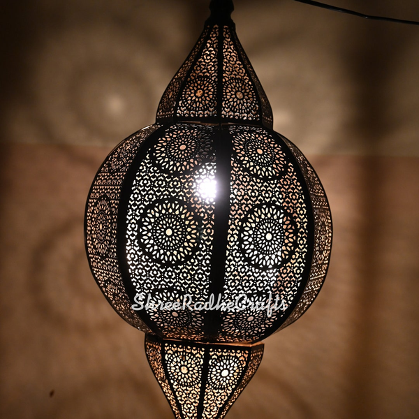 Moroccan Lantern Lamp Pendant Turkish Vintage Hanging Golden - Main Image