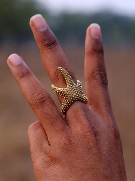 [韓国人気ジュエリー] nff starfish drop ring See44138f25a14d5d9c4663e24907a