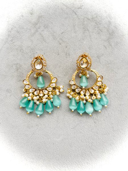 Chandbali Green Earrings