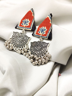 Multicolor - Zoya Ghungroo Work Fabart Handmade Earrings main image 1