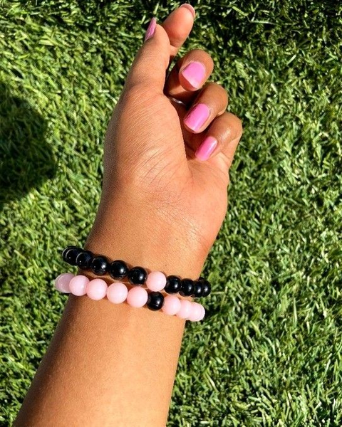 Pink and Black Couple Bracelets