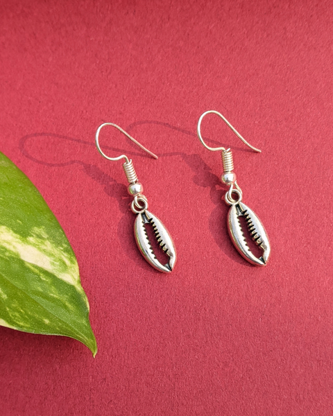 Classic Silver Cowrie Shell Earrings