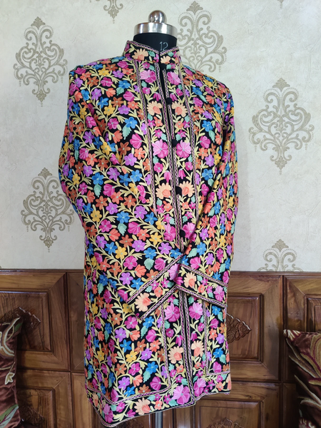 KASHMIRI JACKET WITH DETAILED FLORAL EMBROIDERY