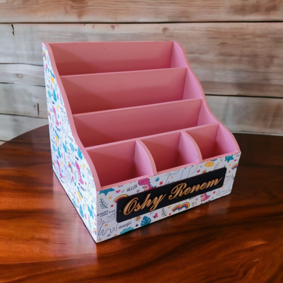 MDF book Organiser 4 racks with Pen Stand