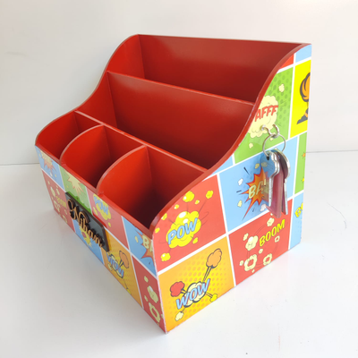 MDF book Organiser 3 racks with Pen Stand