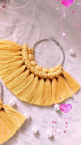 Macrame Earrings/ Hoop Earrings/ Boho Earrings Earrings