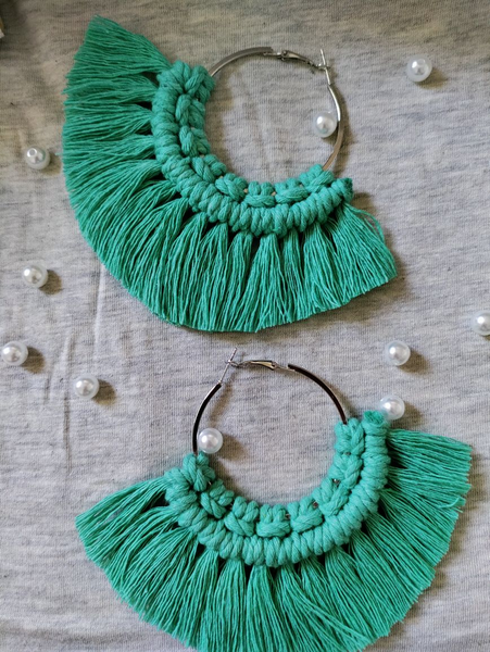 Macrame Earrings Wholesale Tassel Earrings Macrame Flower Bouquet