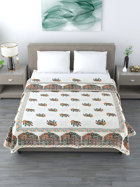 Hand block print reversible Dohar ,Home Bedding store ,Bedspread ,Bed throws ,Two side usable ,Hand block print Cotton bedding Blanket and throw