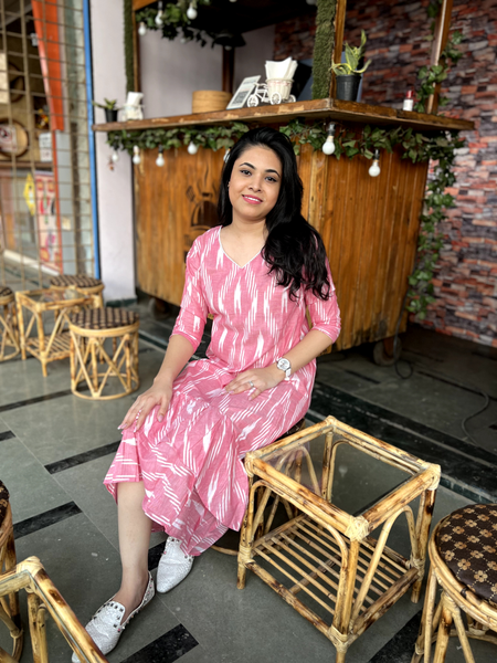 Pink Ikat Maxi Dress