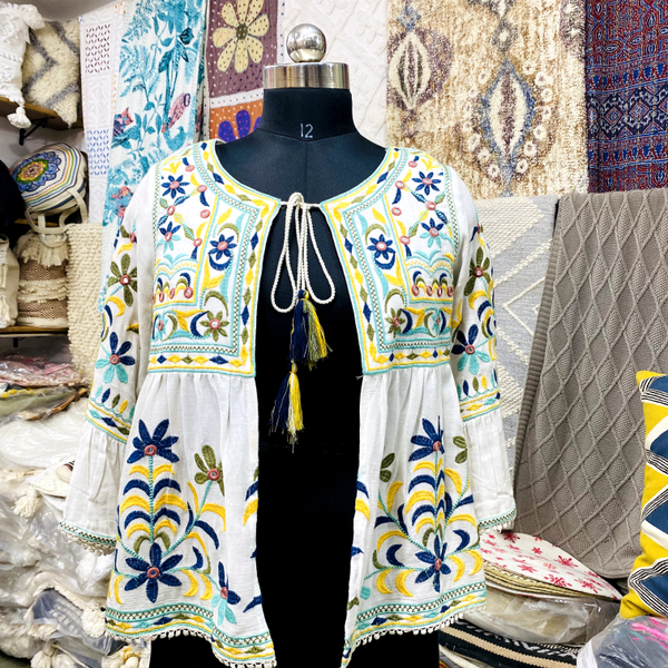 Embroidered designer short overlay jackets