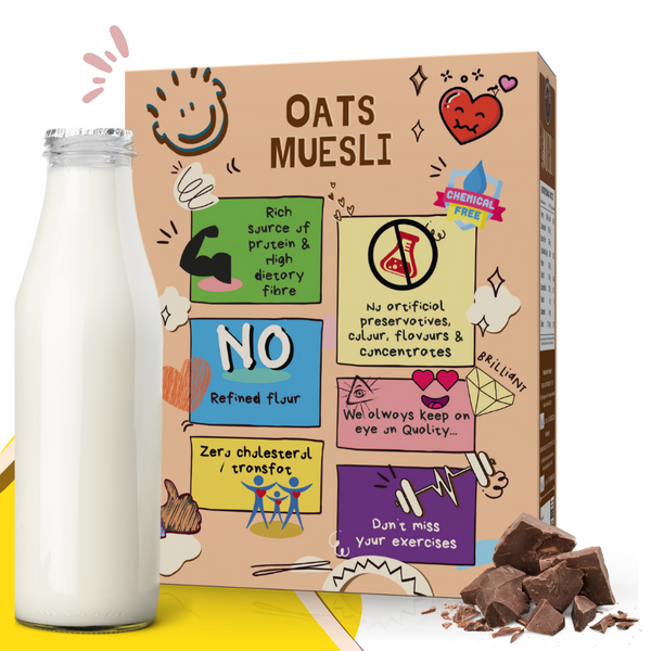 Born Reborn Chocolate Oats Muesli with Sweetness of Jaggery Breakfast