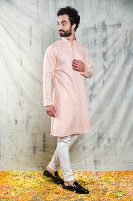 Floral Embroidered Kurta Pyjama Set