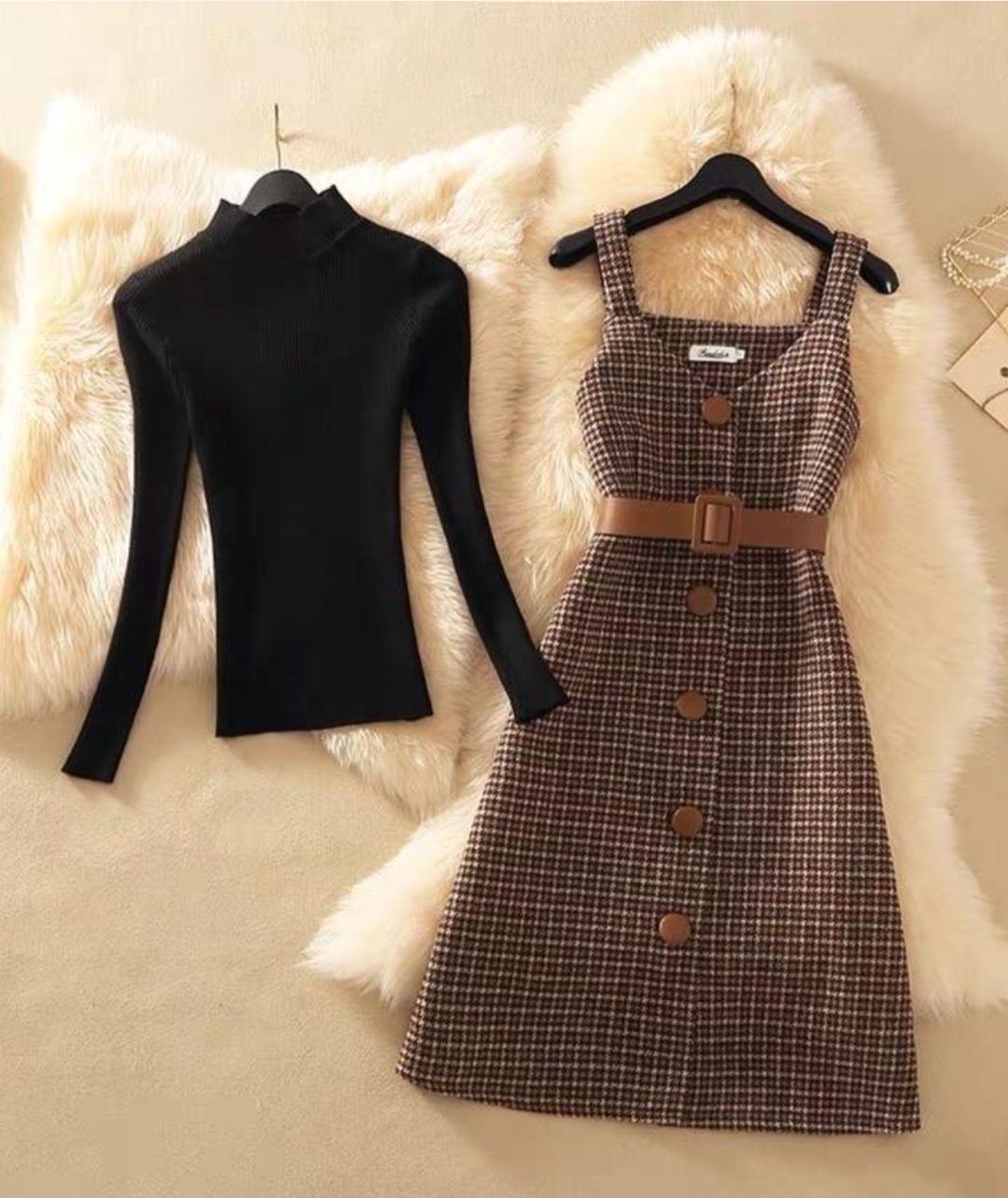 one piece woolen dress
