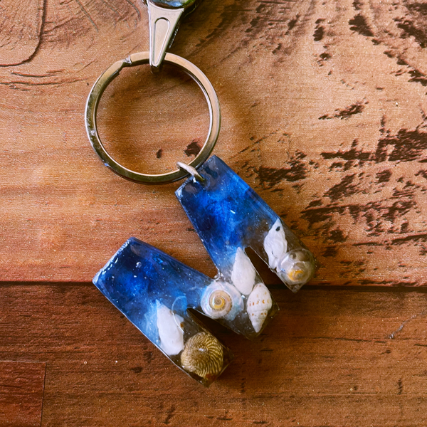 Ocean theme Letter keychain