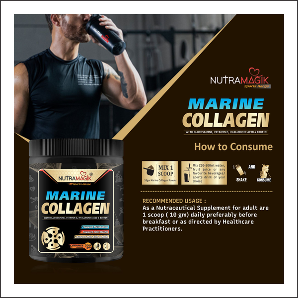 Nutramagik Marine Collagen,Glucosamine, Hyaluronic Acid,Vitamin C