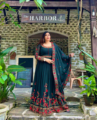 HEAVY FOX GEORGETTE WITH SEQUENCE EMBROIDERY WORK