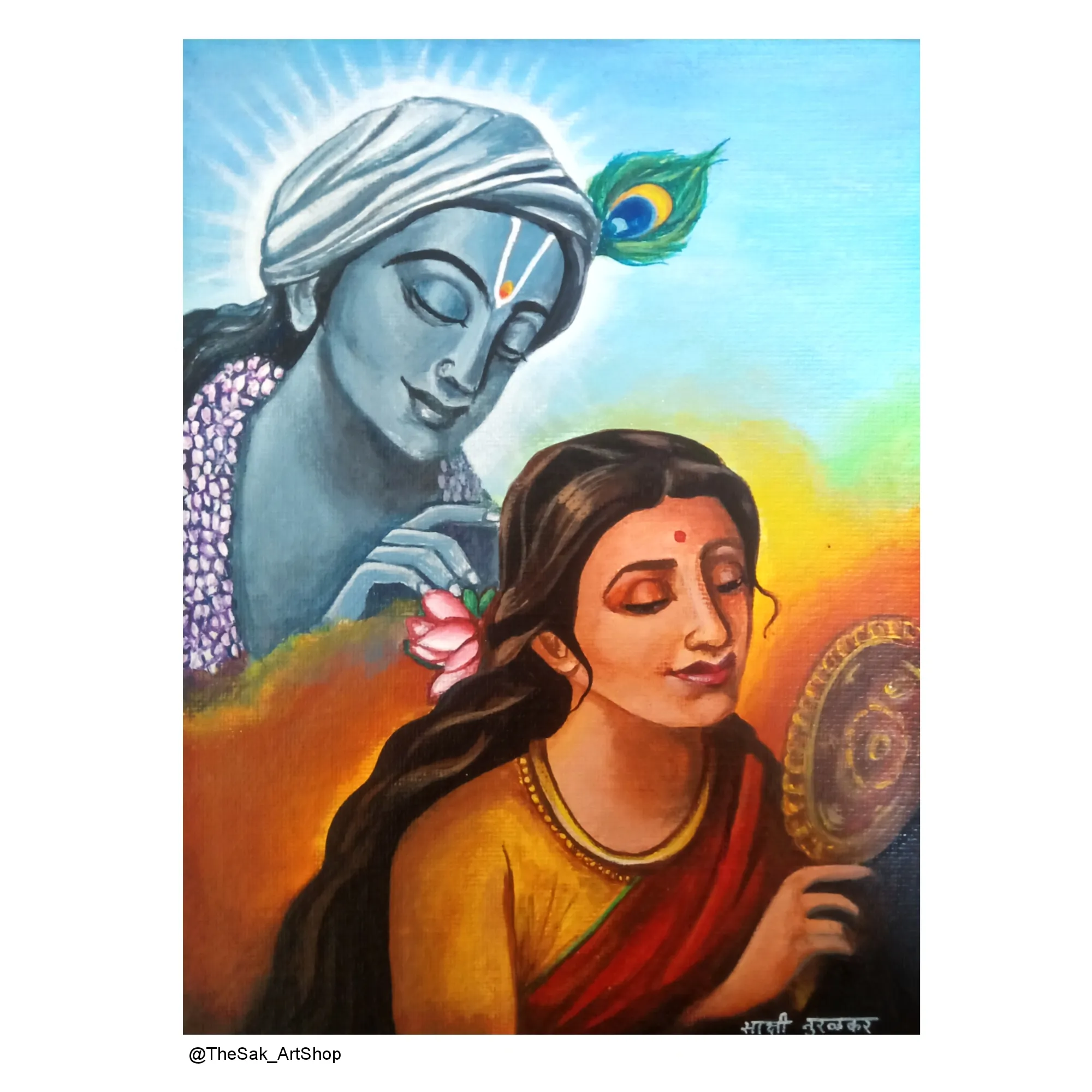 BIRD'S MIND® Radha Krishna Drawing Photo Frame For Home Painting DIY Craft  Worker Wall Decor (L X H 8 x 12 Inch) : Amazon.in: Home & Kitchen