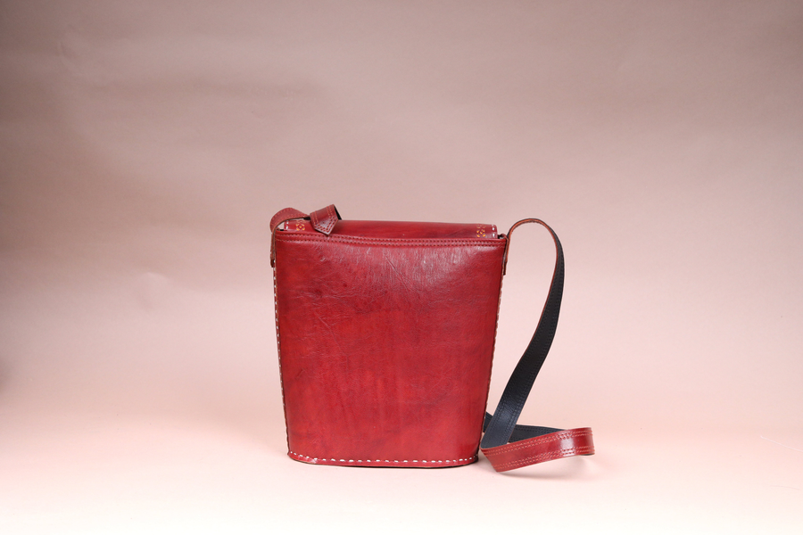 Brown Leather Crossbody Sling Messenger Bag for Women, Genuine