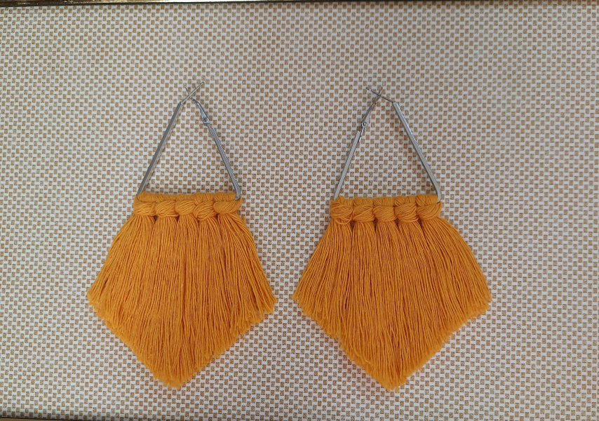Tassel Earrings Triangle Macrame Earrings Boho Macrame Macrame