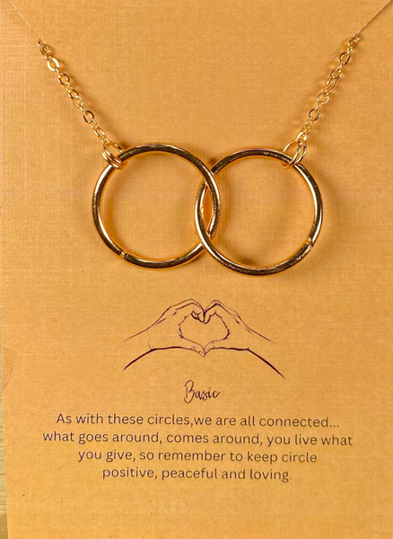 Oralia Silver Infinity Double Ring Necklace Combo