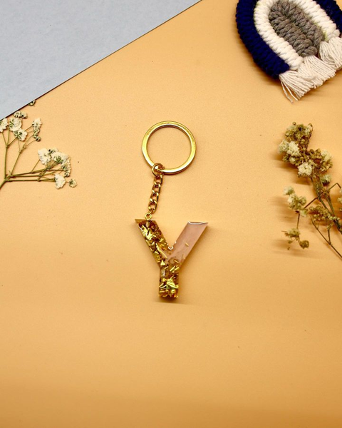 resin alphabet keychains