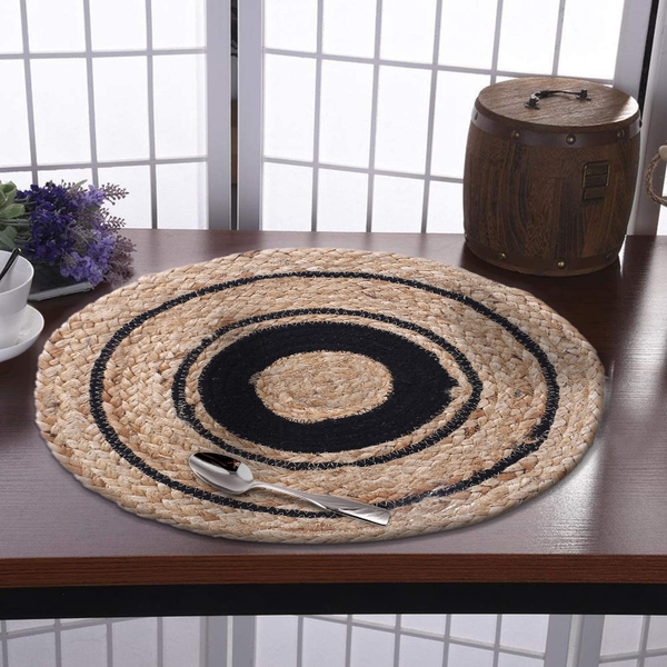 Ar Antique Rugs Round Handmade Braided Jute Placemats 30 Cm Dining