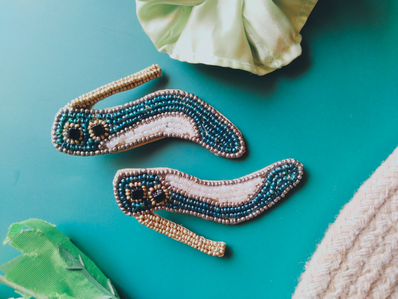 Tipsy Closet Quirky Stiletto Earrings Handmade Beaded Earring