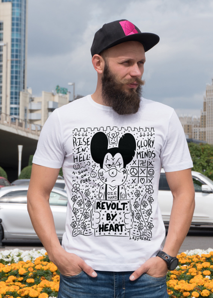 Unisex Streetwear style REVOLT BY HEART Hand drawn Doodle