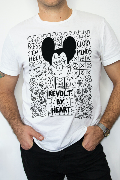 Unisex Streetwear style REVOLT BY HEART Hand drawn Doodle