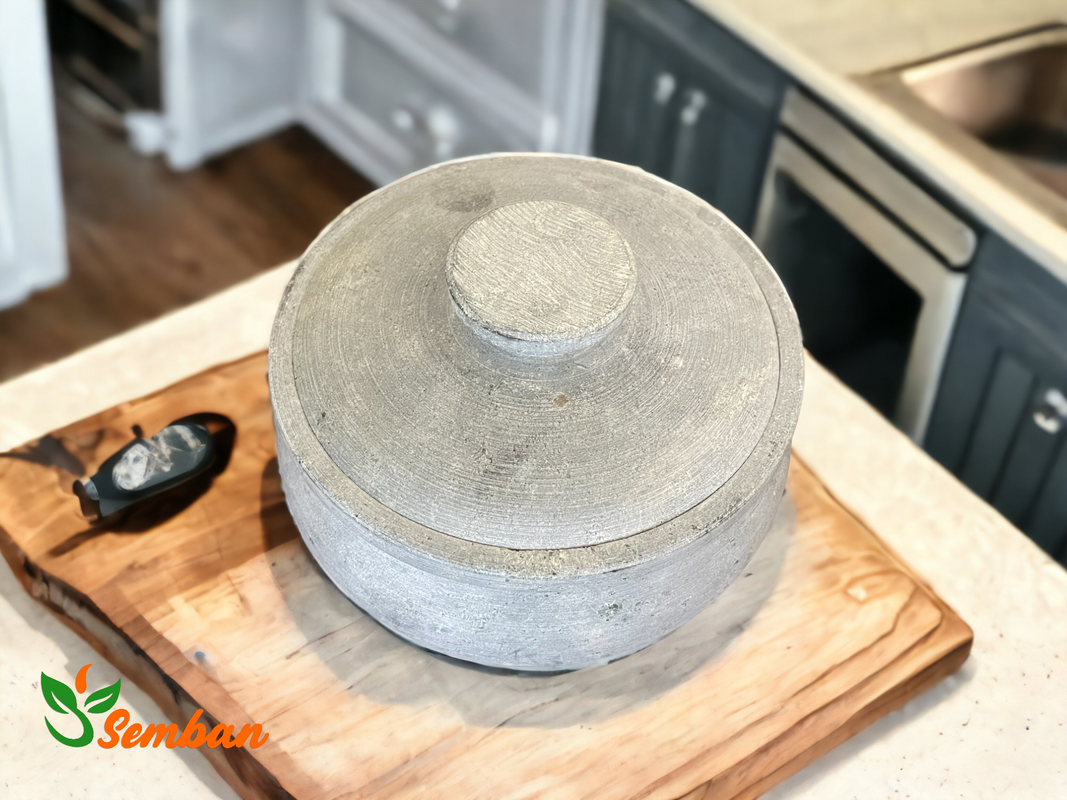 Semban India Natural Soapstone Cookware Curd Pot Storage Pot