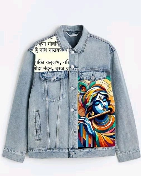 Krishna Inspired Denim Patchwork Jacket