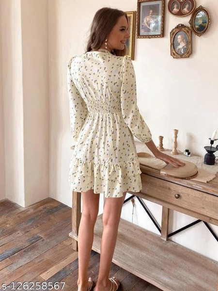 White Ditsy Floral Dress