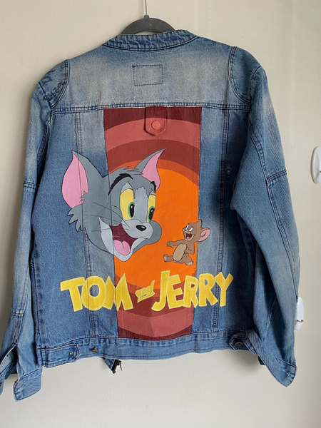 Denim Jacket Jeans Tommy E Jerry Beautiful Handpainted Denim