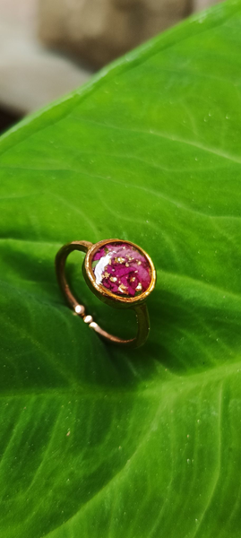 Real Orchid Ring/ Flower Preservation/ Customised Ring